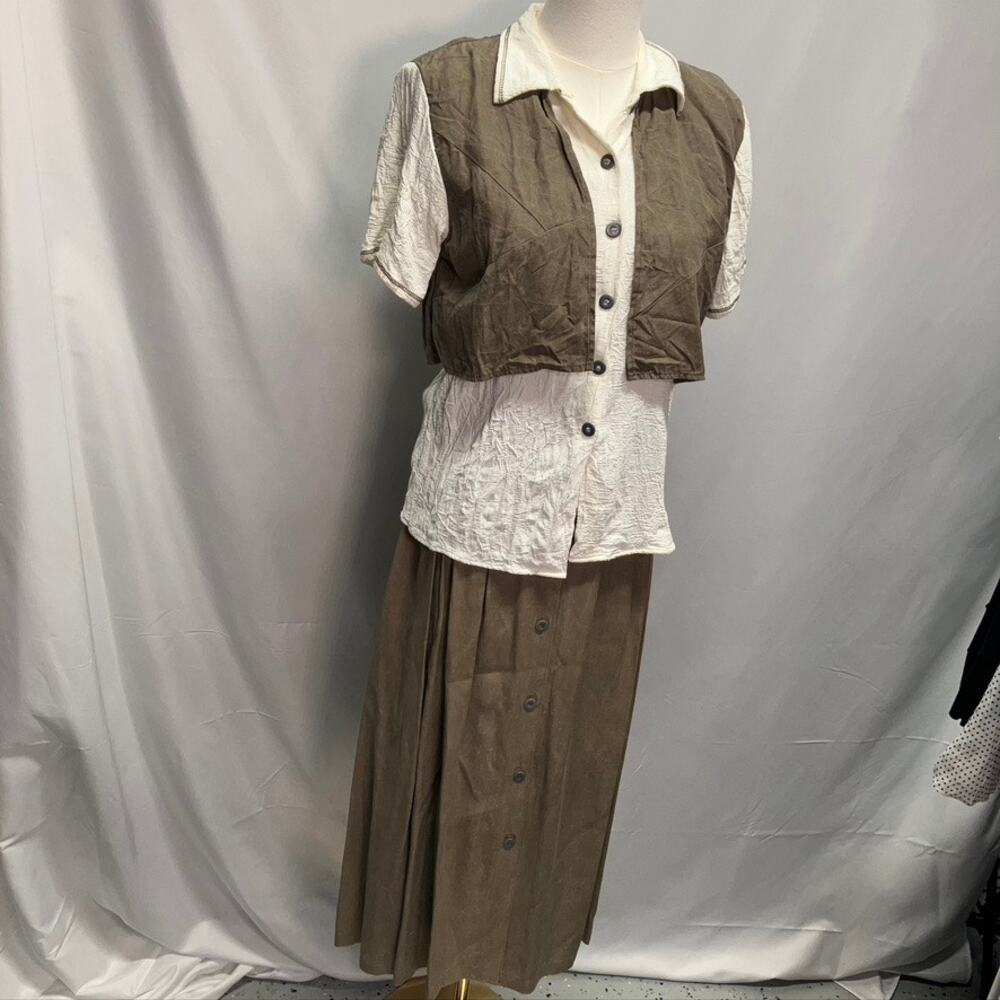 Vintage 80’s Casual Corner Skirt Outfit Womens Small Cottage Grandma Momcore - Picture 3 of 16